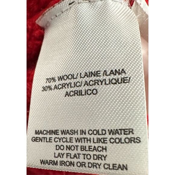 Nicholas WOOL BLEND TEXTURE CARDIGAN Red Oversized Medium - Picture 5 of 7